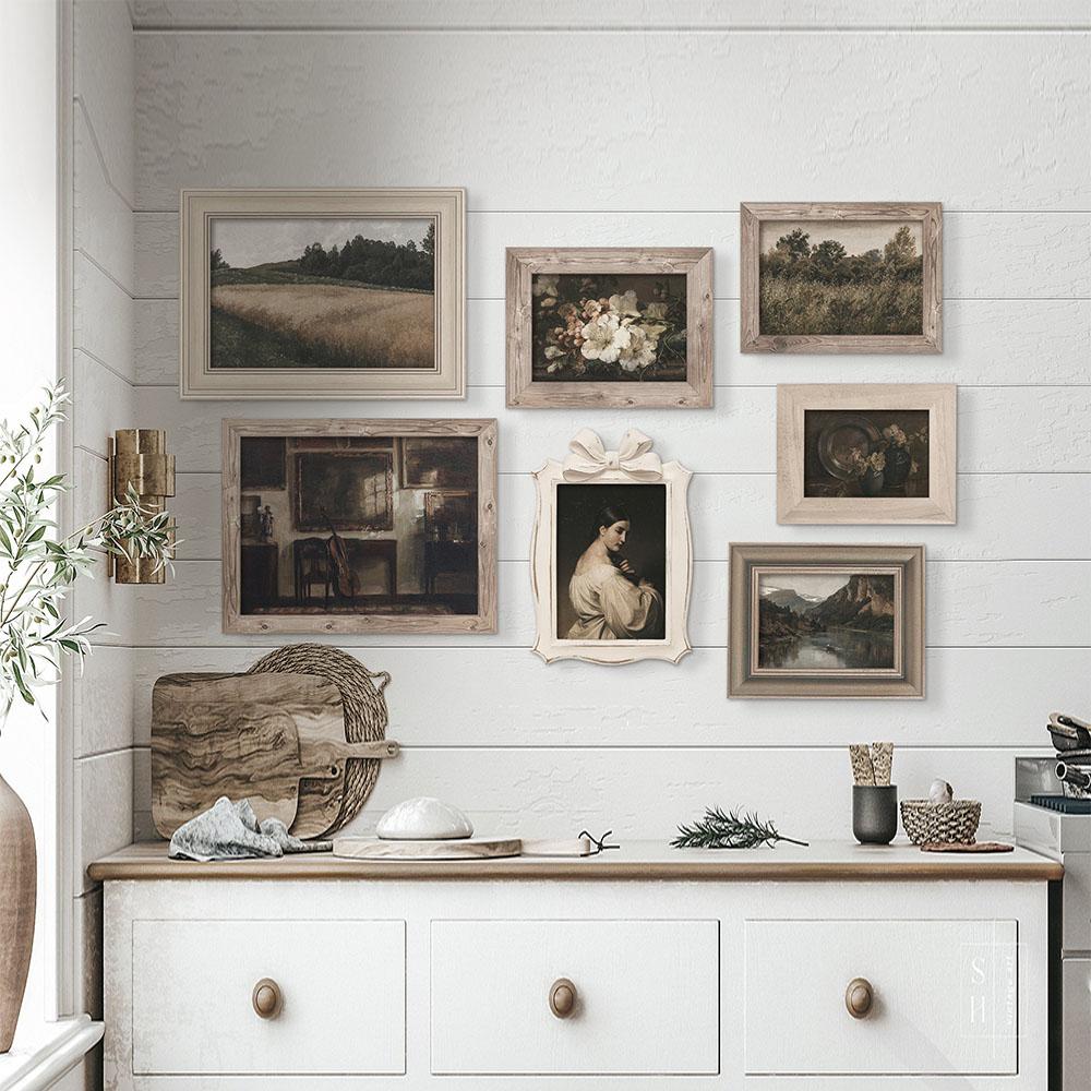 Vintage Canvas Paintings Retro Poster And Print Moody French Country Gallery Wall Art Set Printable Picture Decoration Home Art