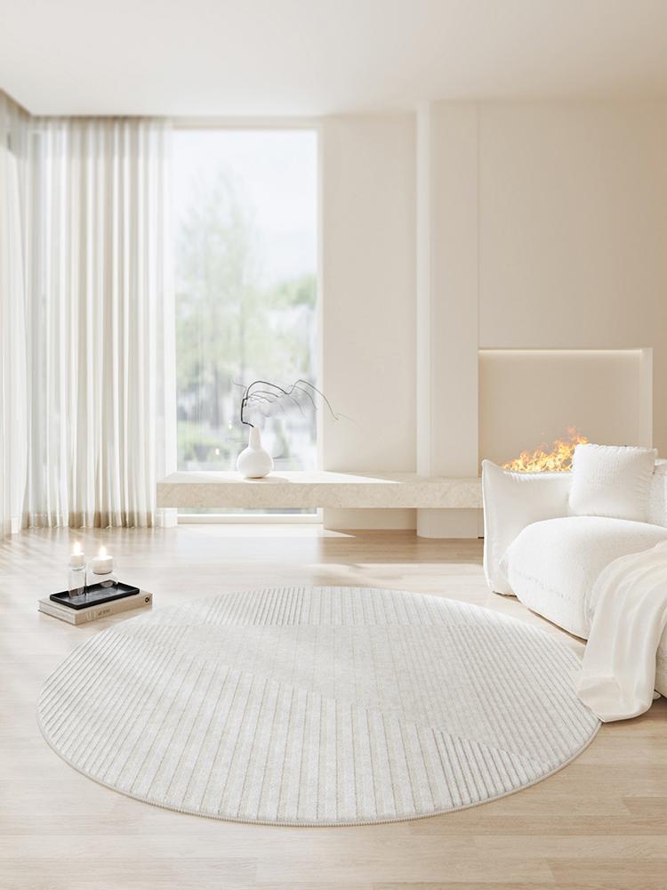 Кремовый стиль Украшение гостиной Плюшевый ковер Пушистый мягкий коврик для кабинета Круглые ковры для спальни Утолщенный противоскользящий прикроватный коврик для пола