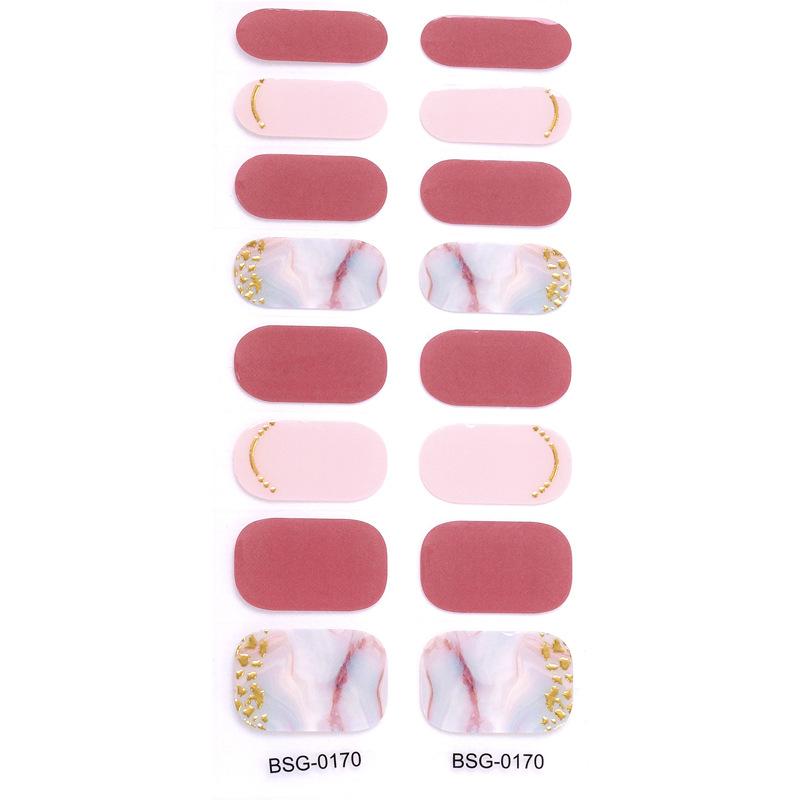 Наклейка для ногтей с рисунком 5D Полуотвержденная гелевая наклейка для ногтей декоративная Бронзовая