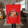 1 шт. Фланелевое одеяло с принтом Sunderland AFC, Высококачественное, Для всех сезонов, Декор для дома, Тепло и уют, Идеально для рождественских подарков