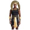 Mens Egyptian Pharaoh Costume Sleeveless Contrast Color Zipper Dress with Hat