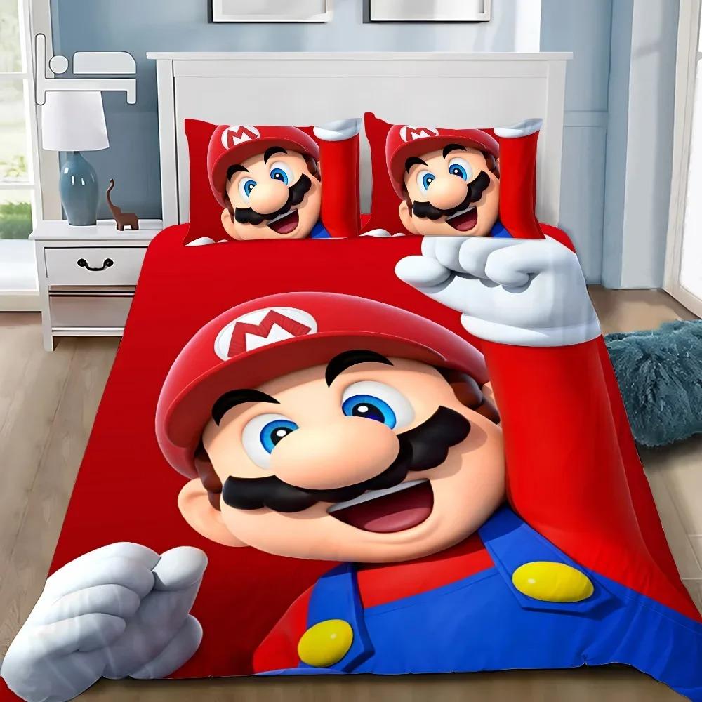 Super Mario Duvet Cover Set Comfortable and Warm Bedding Set for Decorating Your Bedroom and Enhancing Home Life for Teens Gifts