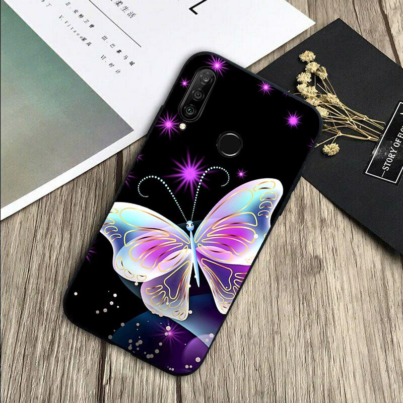 Черная Красивая Бабочка Для Huawei Nova 8i 11i 12i 12s 9 10 SE Y60 Y70 Y90 Y72 Y73 Y61 Y91 P60 Pro P30 P40 Lite Чехол