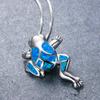 Women Necklace Frog Faux Gem Jewelry All Match Long Lasting Pendant Necklace