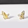 Geometric Double Layered Zircon Butterfly Earrings for Women Elegant Versatile High End Earrings Jewelry Gifts