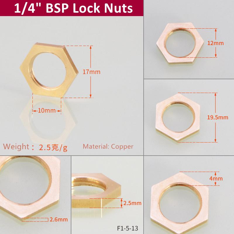 Латунные шестигранные стопорные гайки Фитинги для труб M10 M12 1/8" 1/4" 3/8" 1/2" 3/4" 1" BSP Внутренняя резьба Шестигранный хвостовик Колпачок Медь