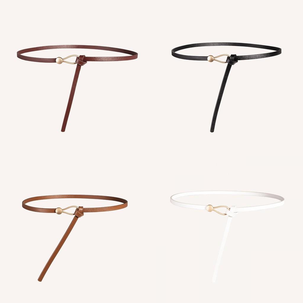 Тонкий пояс из ПУ с металлической пряжкой для повседневного платья и в стиле ретро