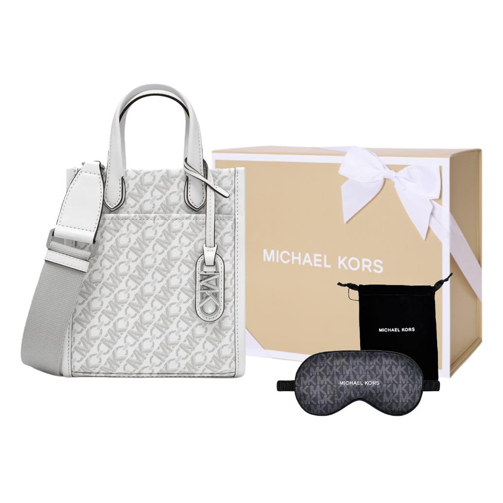 Michael Kors MK Gigi Сумка через плечо с принтом логотипа из искусственной кожи Мини Женские сумки Белый 32H3S3GC4V-101