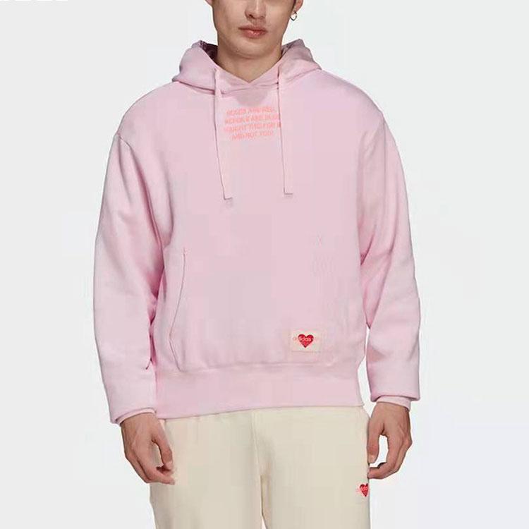 adidas Толстовка с капюшоном Originals Trefoil V-Day для мужчин, розовая HI6017