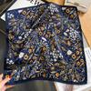 100% Real Silk Scarf Women Elegant Floral Print Foulard Neck Hairband Female Small Square Scarves Spring Kerchief Tie 2025 New