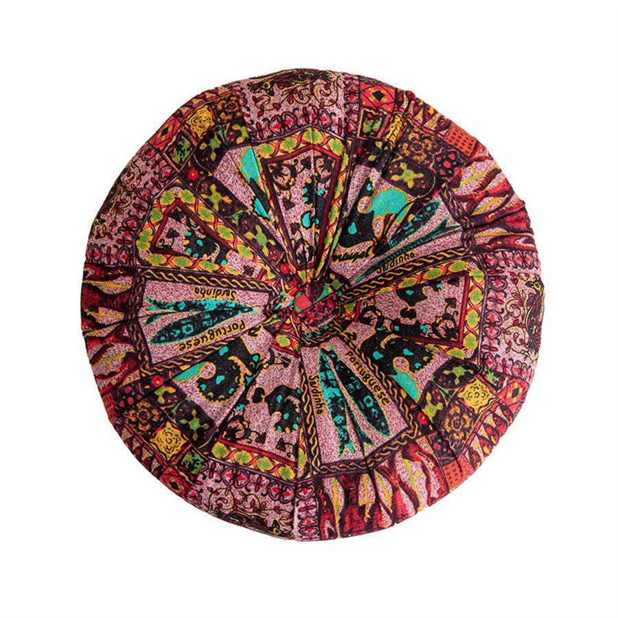 Богемная круглая подушка-пуф - форма тыквы для дивана, спинки или медитации.