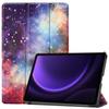 Tri-fold Stand Case For Galaxy Tab S10 Lite S9 FE SM-X400 X406 X520 X526 X510 X516 X710 X716 PU Leather Painted Cover