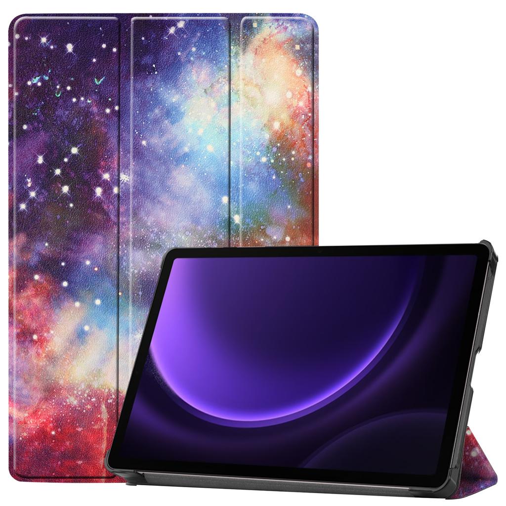 Tri-fold Stand Case For Galaxy Tab S10 Lite S9 FE SM-X400 X406 X520 X526 X510 X516 X710 X716 PU Leather Painted Cover