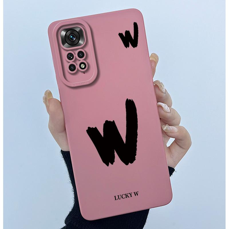 For Redmi Note 11 11S Cover Case Lucky Initial Letter Couple Silicone Soft Phone Bumper for Redmi Note11s Note 11 S Pro Casing