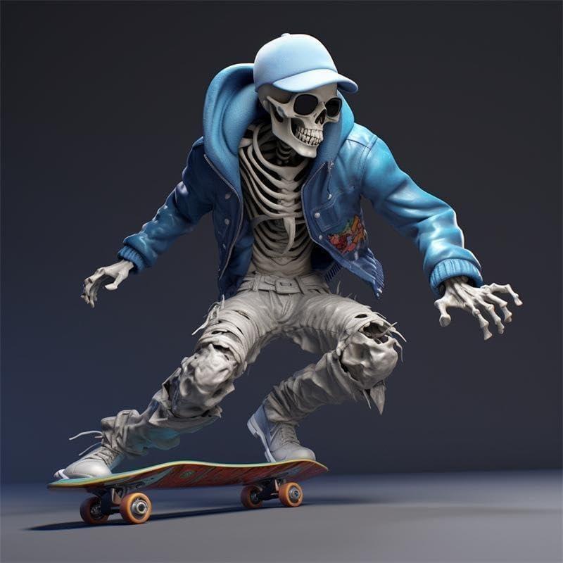 Cool Skeleton Figurines New Cute Funny Unique Skull Mini Statue Halloween Doll Resin Crafts Ornament Collectibles Home Garden Office Desk Decorations