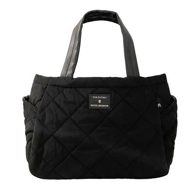 Стеганая небольшая отдельно стоящая сумка-тоут с отделениями LT Deli Quilt Deli 01 Black [Rootote] Водоотталкивающая женская