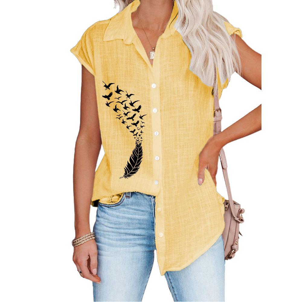 Женская модная футболка с коротким рукавом, весна-лето, повседневные блузки с принтом, тонкие рубашки-кардиганы больших размеров