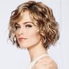 Strong Beauty Short Wavy Ash Blonde High Heat Ok Full Synthetic Wig for Women