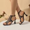 Fashion Summer New Styles Fashion Exposed Toe High-heeled Women's Sandals Sequin Cloth Buckle Party Slender Heel Women Sandals High