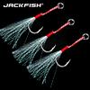 10pcs/lot Fishing Hooks with Line Feather Roped Fishhook Barbed Hooks Fishing Tackle 20KG/44Ib