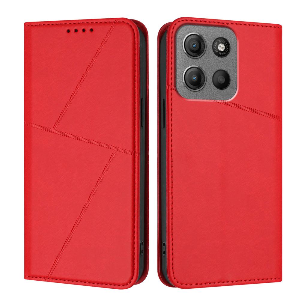 For Motorola Moto G15 4G Wallet Case Magnetic Closure Leather Flip Phone Cover with Stand