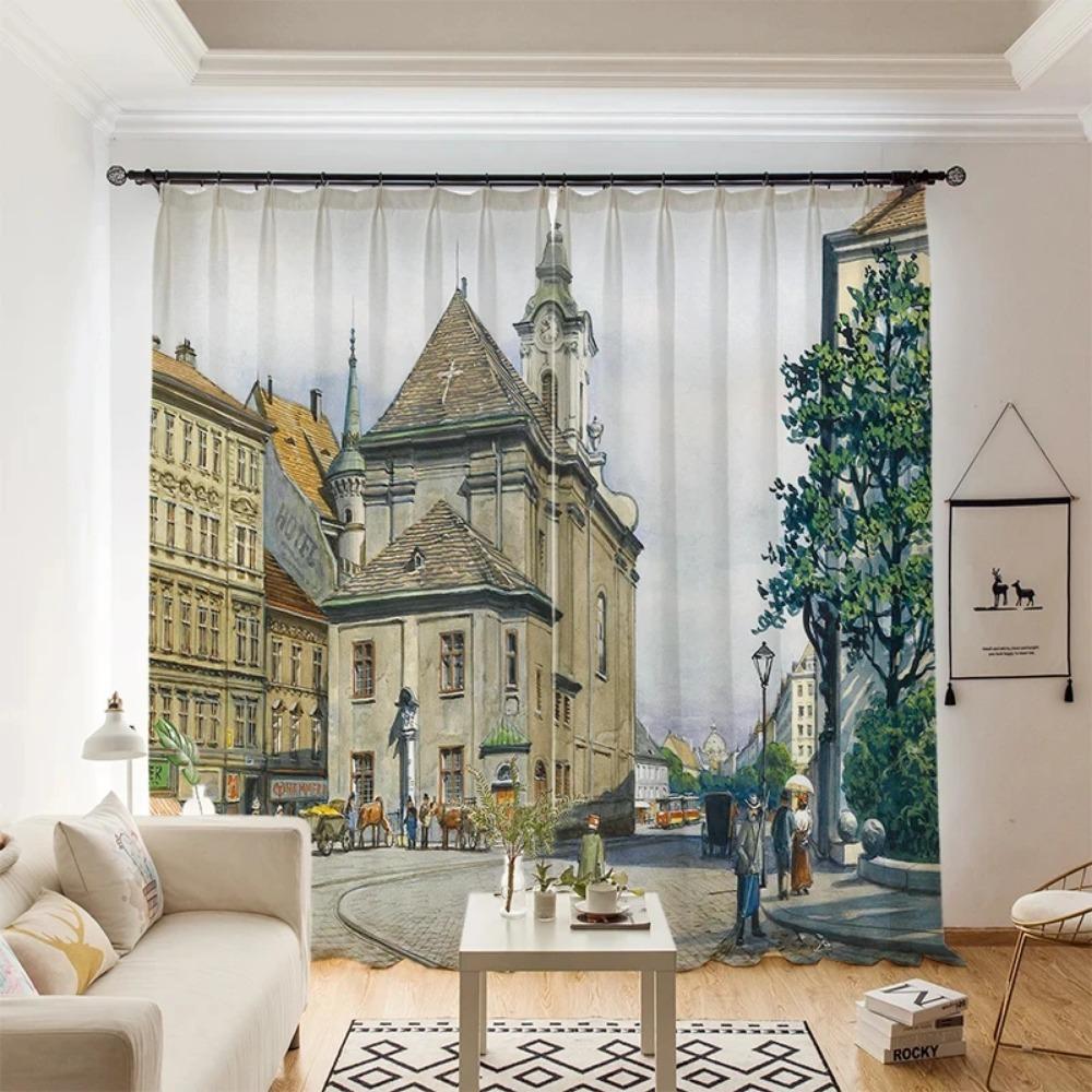 Картина маслом «Урожай Ван Гога» в стиле высокой затемненной занавески, американское детское занавеска для спальни, гостиной, затемняющая штора, новая