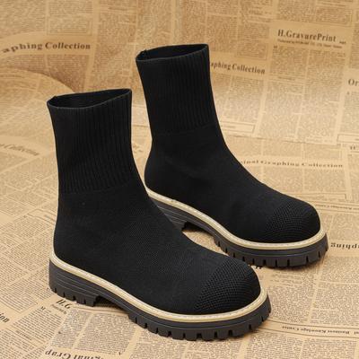 Женские ботинки Новые Осенне-зимняя обувь Женские дизайнерские ботильоны Удобная легкая обувь Короткие вязаные ботинки на платформе