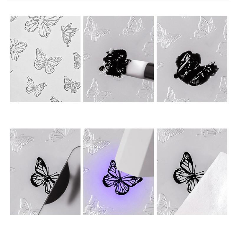 Силиконовая форма для абстрактного искусства с линиями граффити бабочки, для красоты, нейл-арта, сделай сам, ручной работы, форма силиконовая с любовным сердцем, свитером, клеткой