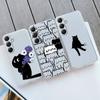 Cute Black Cat Soft Clear Silicone Case For Xiaomi Redmi Note 13 14T 15 Samsung A55 A35 S24 iPhone 15 Huawei Honor Camera Protective Shockproof Cover