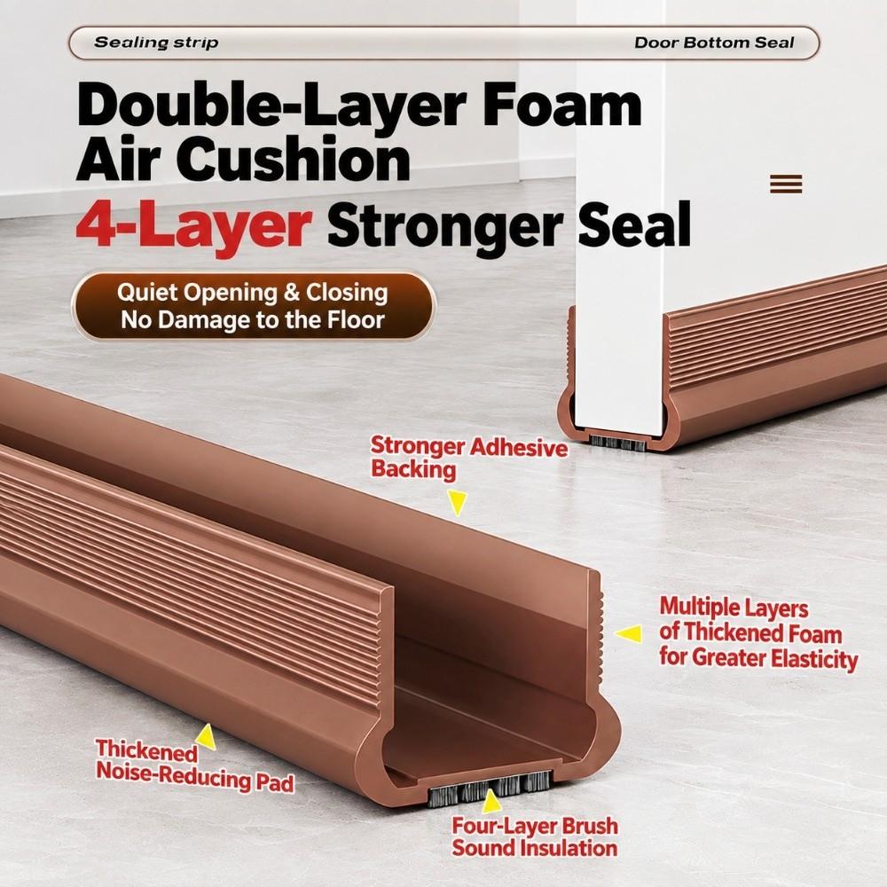 Wind Blocking Door Bottom Sealing Strip Noise Reducing Under Door Sweep Draft Stopper Indoor Door