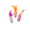 Colorful Striped Rope Mouse Cat Toys With Feather Tails (5-Pack)