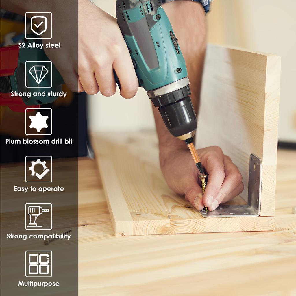 26Pcs 1/4inch Hex Shank Star Bit Kit S2 Alloy Steel Turdy Torx Bit Combination Kit 1/2inch Long T7-T40 for Electric/Hand Drills