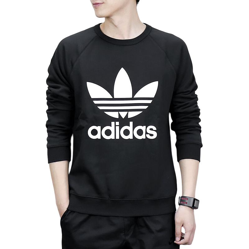 adidas Мужская толстовка Originals Crew Neck Printed Logo Sweatshirt Black AY7791