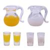 Миниатюрный игровой набор с едой: Стеклянные контейнеры для молока и апельсинового сока для кукольной сцены