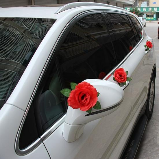 Свадебный автомобиль Украшение из цветов на капот - Креативный Эскорт Свадебный автомобиль Полный комплект