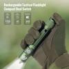 ThruNite BSS V6 Pro Tactical Flashlight, USB-C Rechargeable, Up to 1705 Lumens, 6 Lighting Modes, Dual Switch (Dark Green, CW)