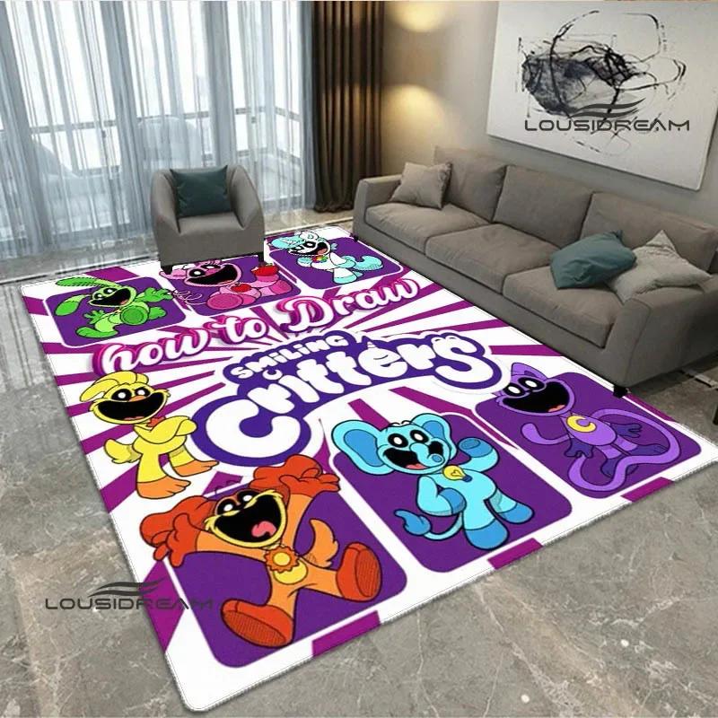 S-smiling critters Cartoon print carpet Non -slip carpet Yoga mat door mat photography props kitchen mat area rug birthday gift