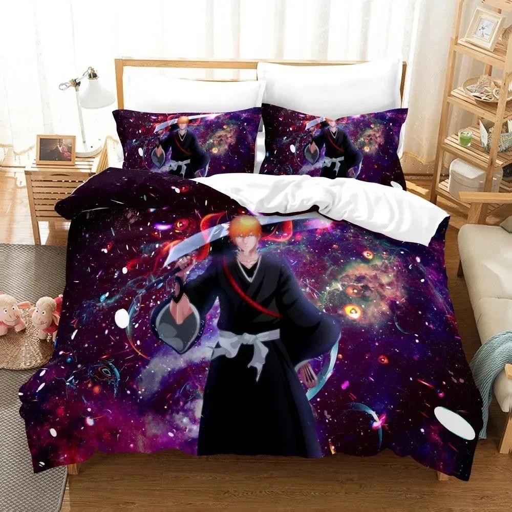 Anime Bleach Toushirou Ichigo Duvet Cover Pillowcase Bedding Collection Double Twin Full Queen King Adult Kids Bedclothes Quilt Cover