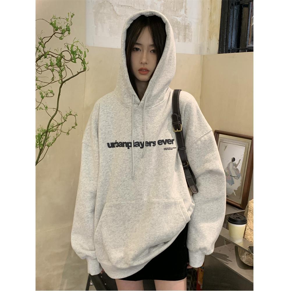 Women's Plus Size Autumn and Winter Padded Loose Hooded Sweatshirt