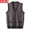 Hengyuanxiang Men's V-Neck Knitted Cardigan Vest