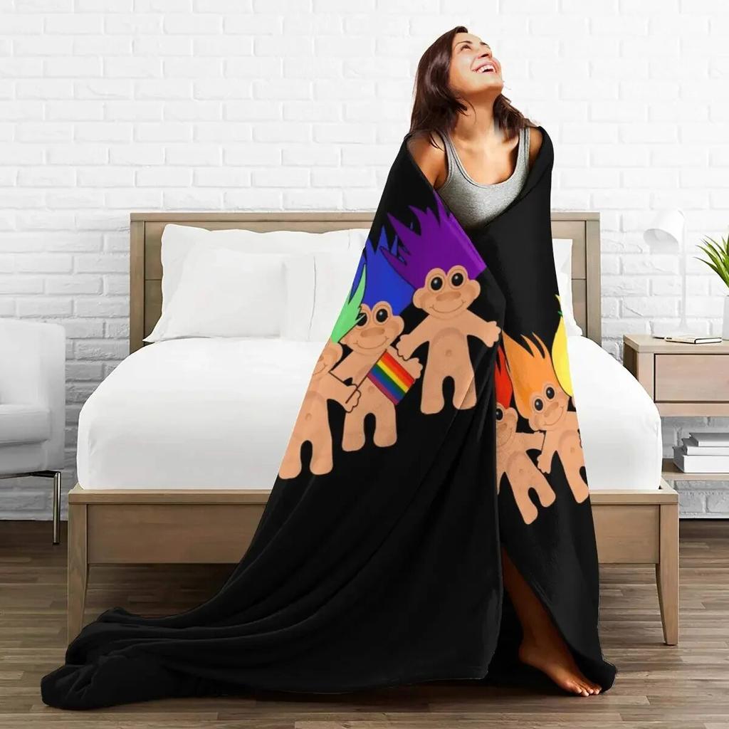 Trolls For The Trolls! Blanket Soft Warm Flannel Throw Blanket Cover for Bed Living Room Picnic Travel Home Couch