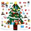 Войлочная новогодняя елка для малышей, светодиодная подсветка, набор для самостоятельной сборки новогодней елки с Санта-Клаусом, снеговиком, снежинкой, чулком