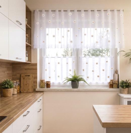 ZAZDROSKA ZAZDROSKA beautiful kitchen curtain DAISY flowers color 300x70