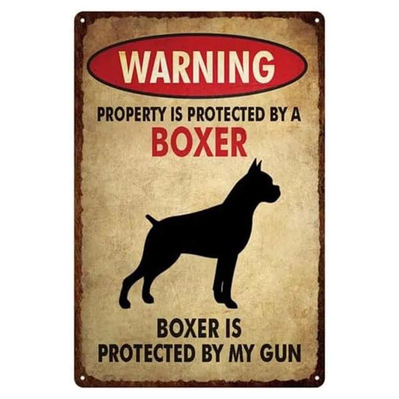 LongLasting Beware of Dogs Iron Wall Plaque Vintage Metal Decor for Home Garden Bar Security Style