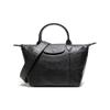 Le Pliage Cuir 25 Однотонная Сумка-пельмень с Короткой Ручкой из Кожи Ягненка Наплечная Сумка-кроссбоди Тоут Маленькая Женская сумка Черная 1512757001