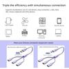 Многопортовый USB2.0 Type C Адаптер 3 Устройства Зарядка Для Компьютера Автомобиля Домашнего Офиса Пластик и Металл