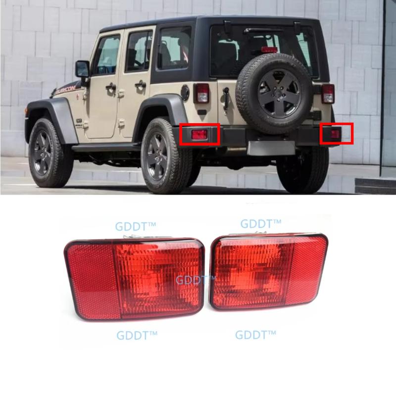 1 Piece Rear Bumper Light for Wrangler 2007-2018 Lamp Housing Replacement Without 55078104AC 55078105AC Warning Lights