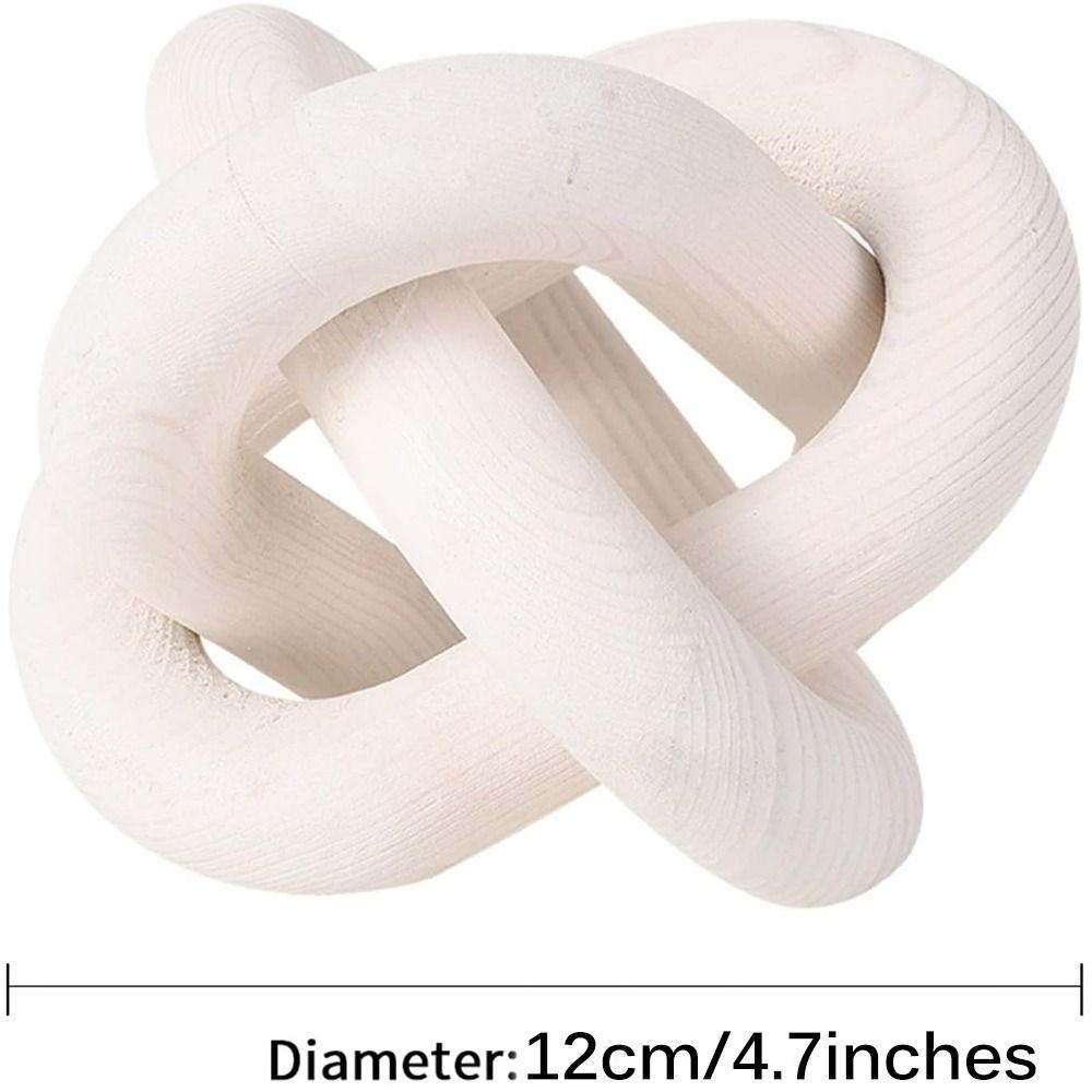 Decorative Coffee Table Hand Carved Wood Knot Decor Wood Chain Link Decor Shelf Decor 3-Link Pine