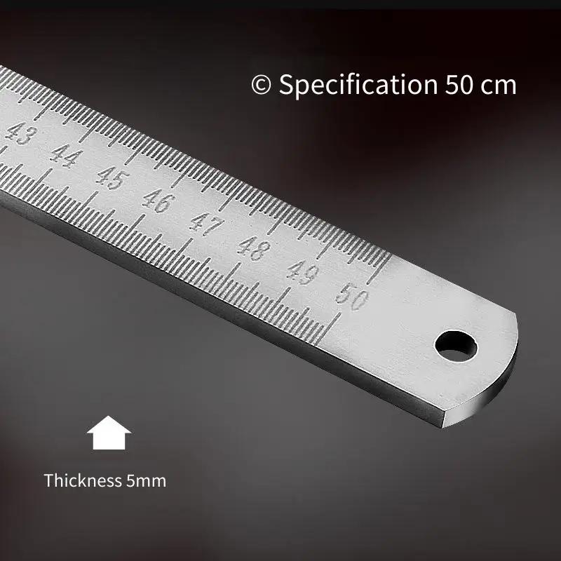 Dual-Purpose Stainless Steel Ruler -50cm / 20inch Professional Measuring Tool & Emergency Window-Breaking Lifesaver
