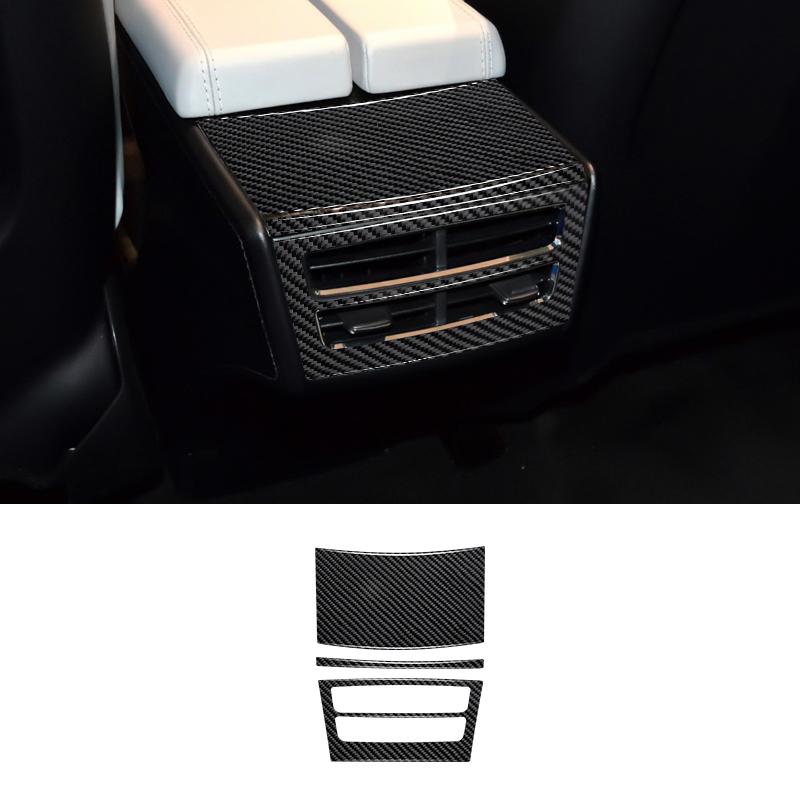 Real Carbon Fiber Car Rear Air Outlet Panel Frame Sticker For Tesla Model S Model X 2012-2020 Car Interior Accessories